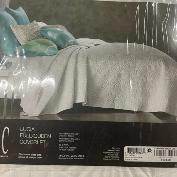 BNIB INC Full/Queen coverlet White Full/Queen - Picture 2 of 6